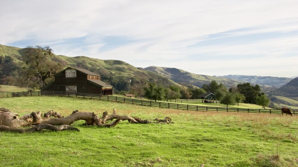 An old farm in the rural hills around Rohnert Park, CA.